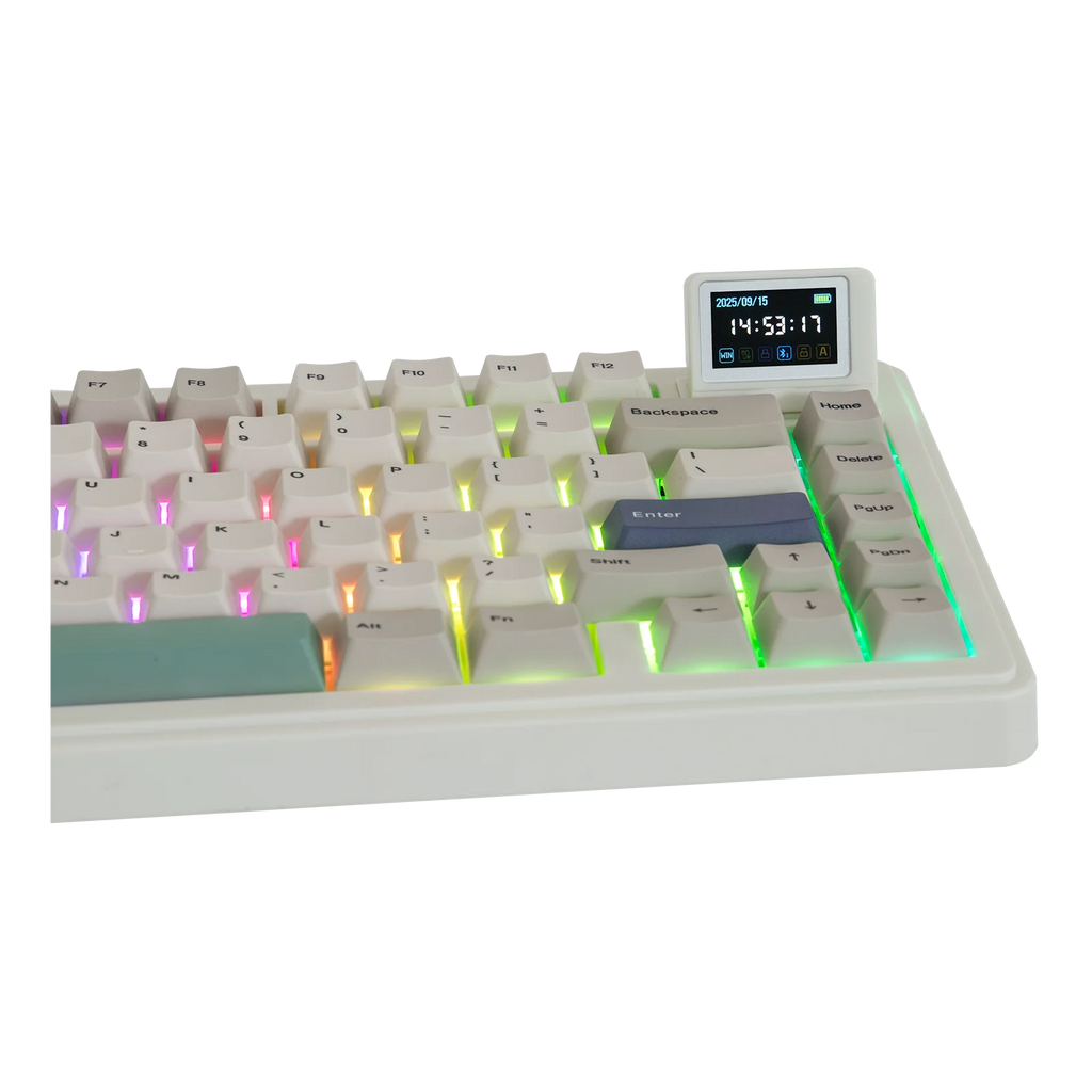 EPOMAKER RT82 QMK/VIA 75% US QWERTY Layout Hot-Swap Gasket Wired/BT 5.0/2.4GHz Wireless Mechanical Keyboard with LCD Screen
