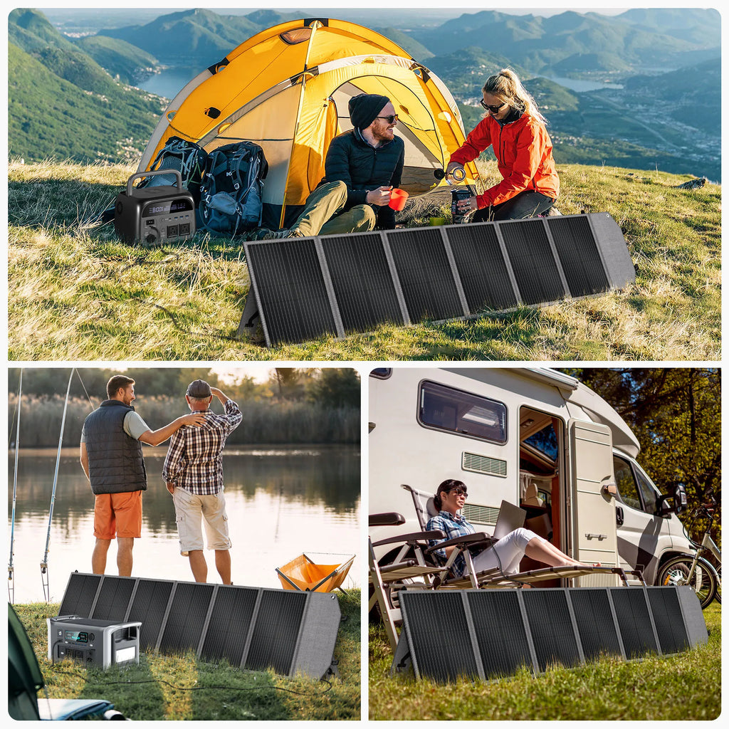 CTOLITY SP200 200W Solar Panel Portable Folding Bag 20.5V Outdoor Power Supply 23% Efficiency USB DC for Powerbank Solar Power