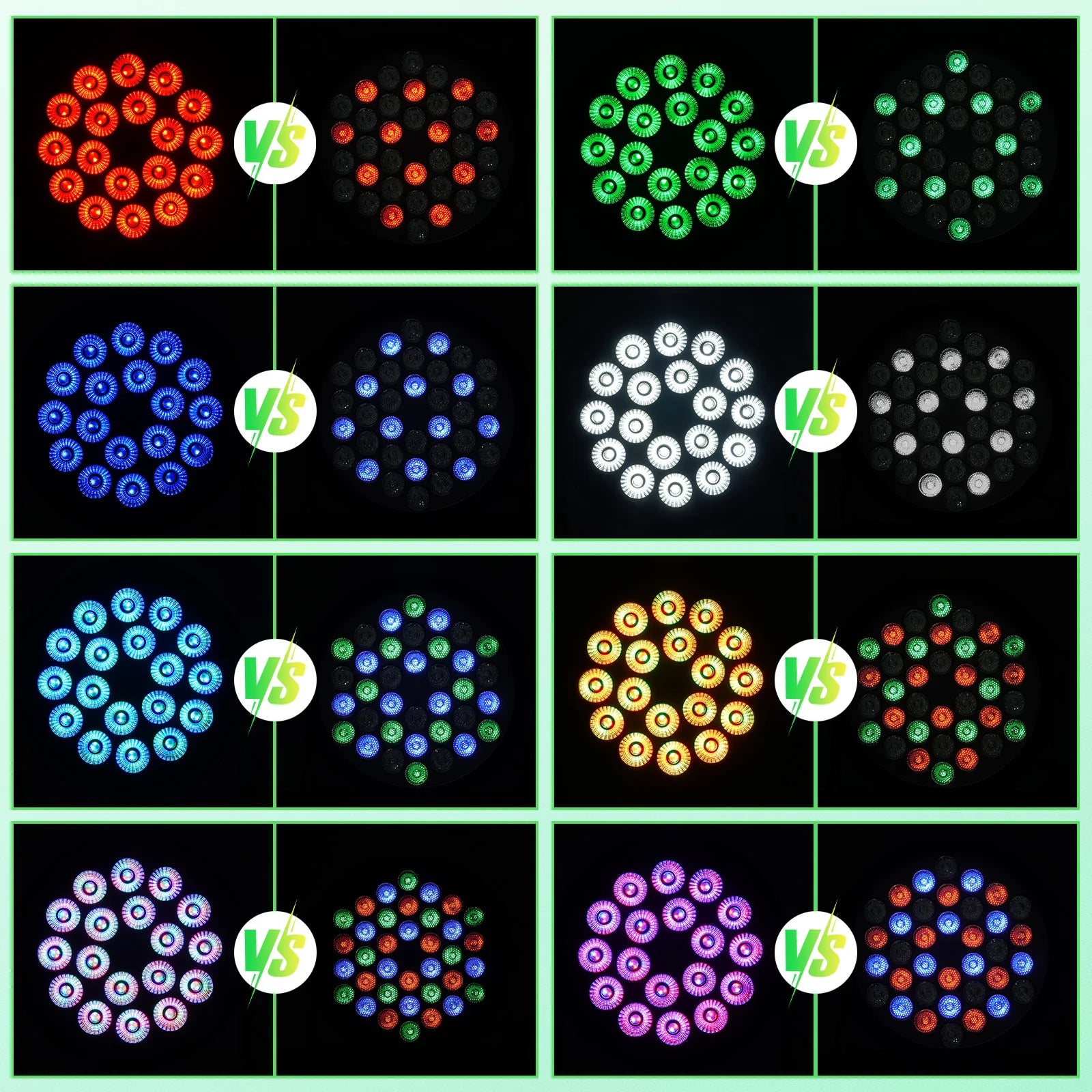 U'King 4PCS 200W LED Par Light DMX512 18x8W RGBW LED Wash Light Effect Flat Light for DJ Disco Party Club Wedding Stage Light