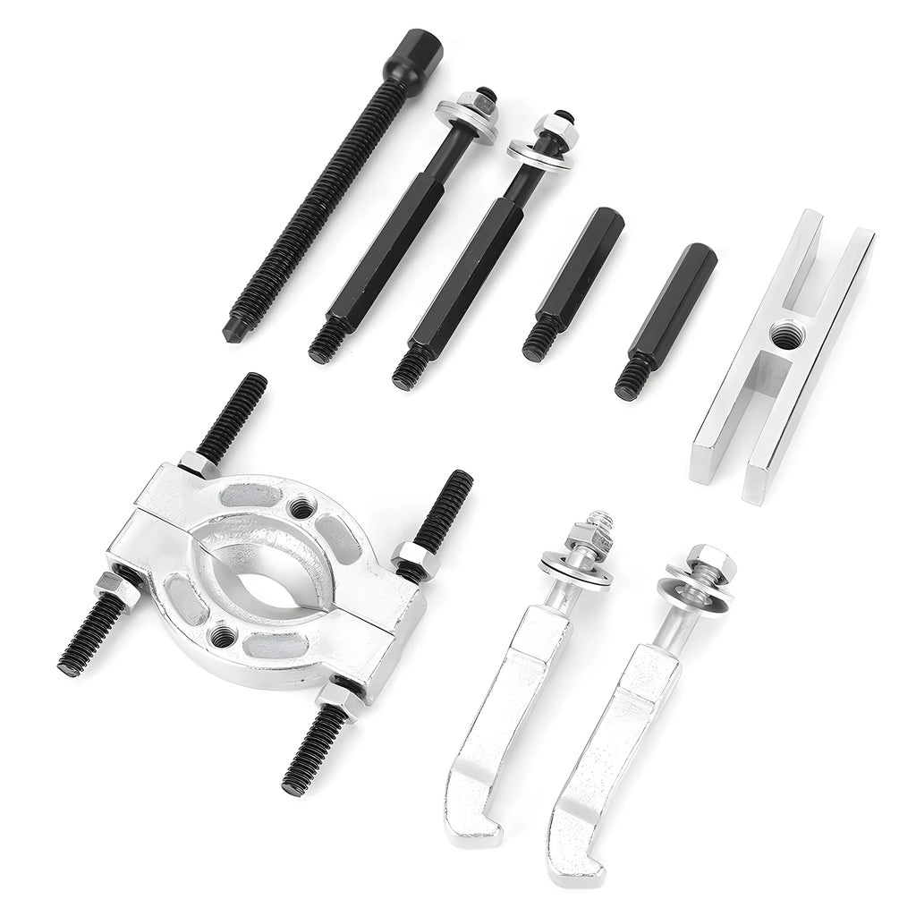 Podofo 9Pcs Bearing Puller Set Mini Bearing Separator 2 Jaw Remover Tool Kit Splitter With Extension Rods Forcing Screw For Car Wheel Hub Axle Pinion Gear Pulley Removal