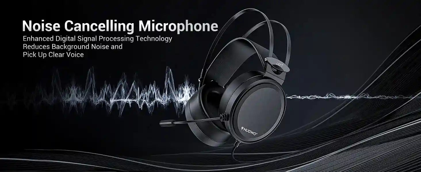 Tidesmit Gaming Headset with Noise Canceling Mic - Black PS5 PC Xbox Tidesmit