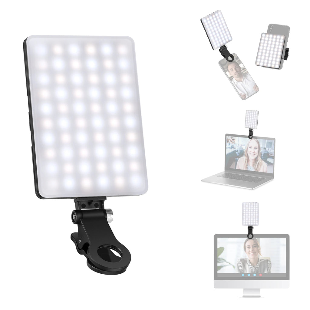 Selfie Light With Clip - 60 LED Rechargeable Ring Light for Mobile Content Tidesmit