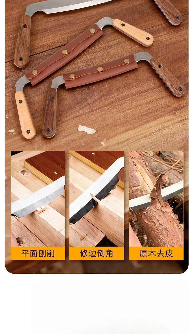 Draw Shave Tool High Speed Steel Comfortable Non Slip Handle Multifunctional Debarking Hand Tool for Woodworking Draw Shave Tool