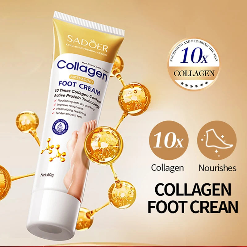 Collagen Foot Cream: Deep Moisturizing & Repairing Foot Care Scrubs Treatments Tidesmit
