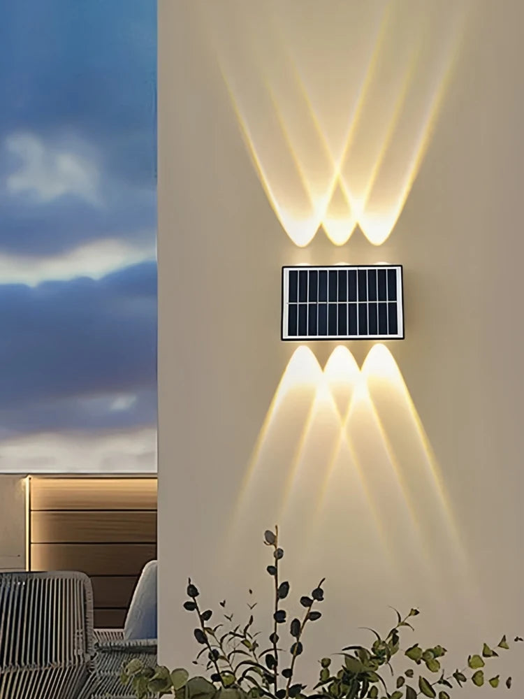 Modern Minimalist Solar Wall Light 4/6/8 LED Outdoor Waterproof Ip65 Garden Hallway Balcony Up and Down Light Wall Light