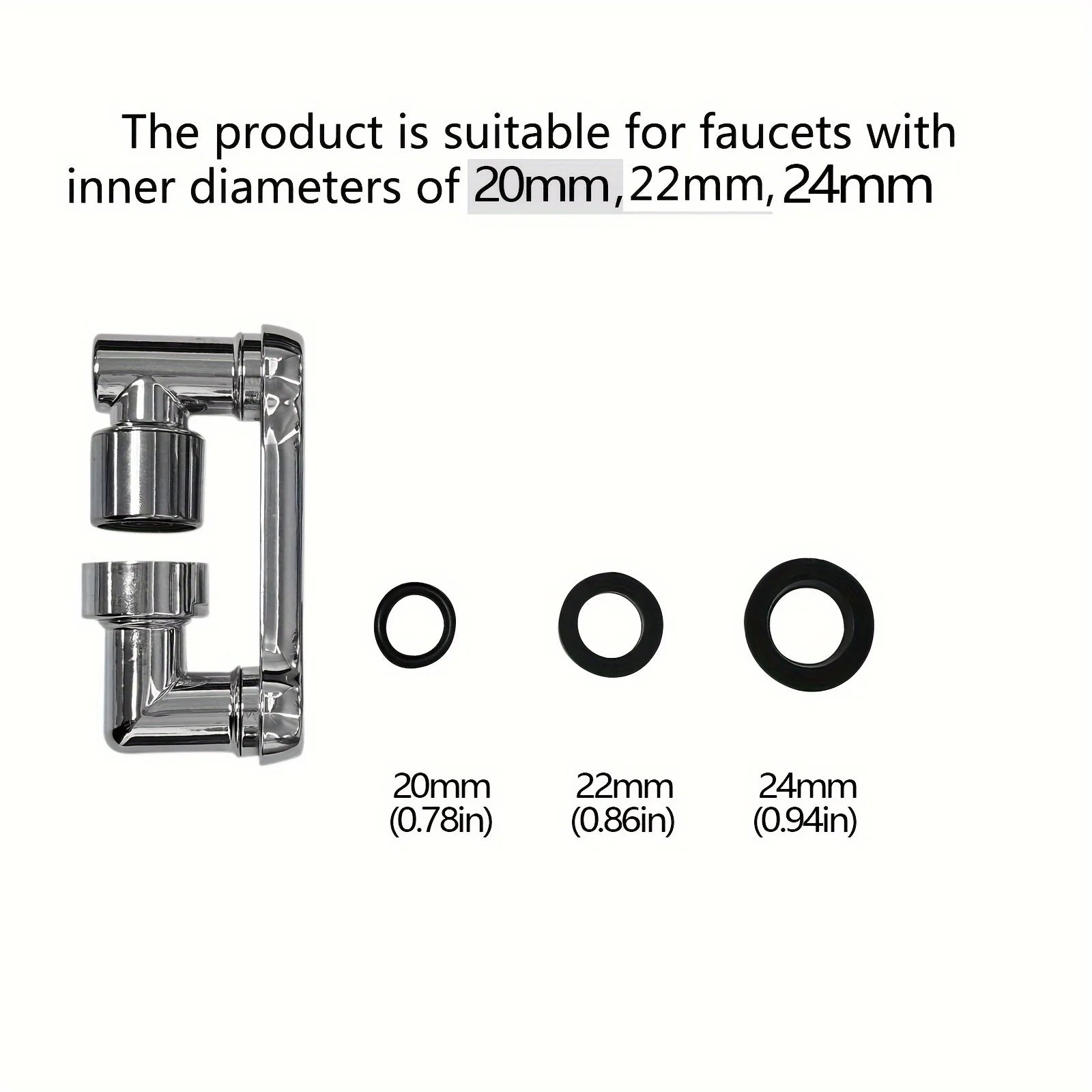 1440° Swivel Bathroom Faucet Nozzle Silvery Suitable for Kitchen Faucet Extender Washbasin Robotic Arm Home Renovation Accessory