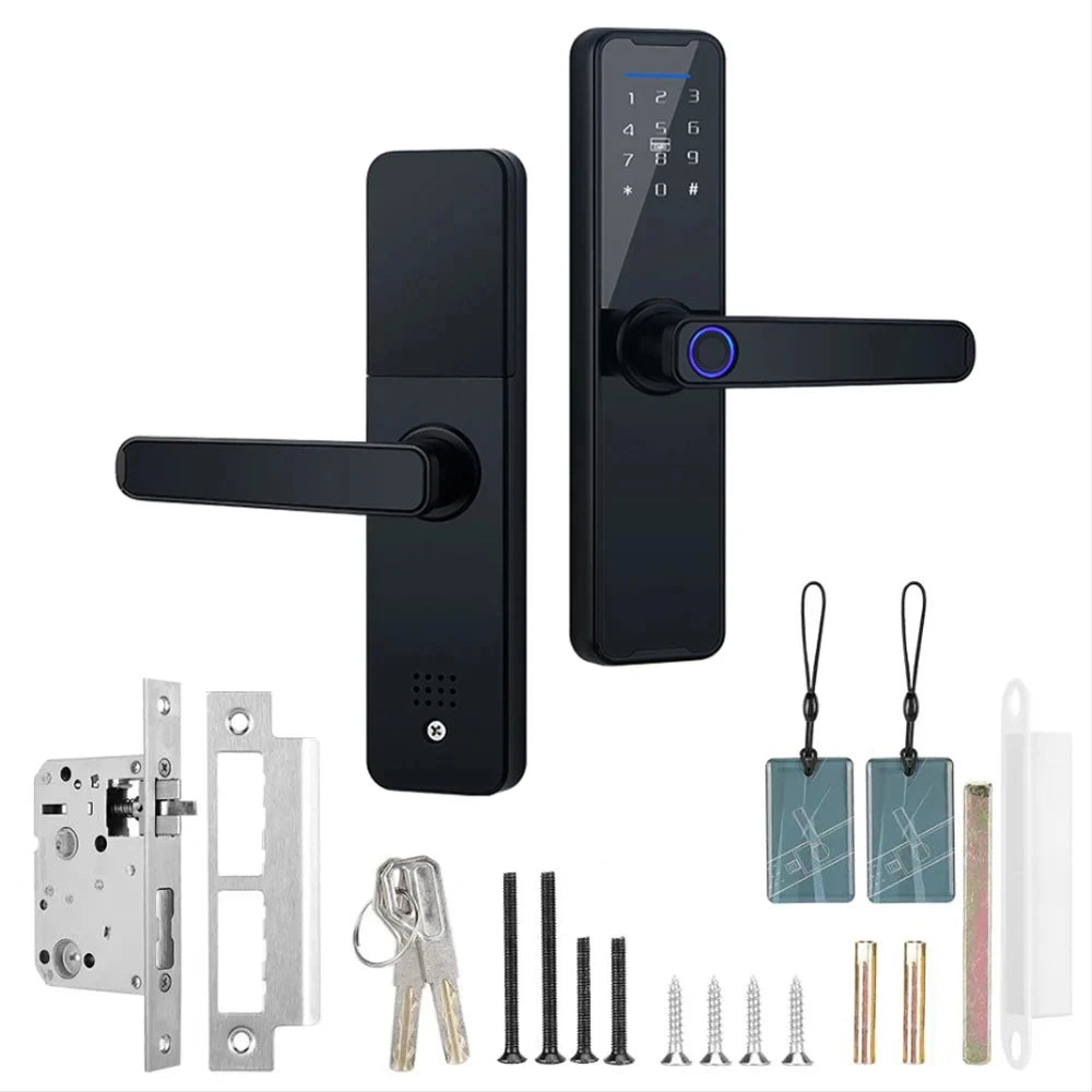 Tuya Fingerpirnt Password Smart Door Lock Digital Keypad Electronic Lock Card Keys Fingerprint Tuya Bluetooth Smart Lock Keyless