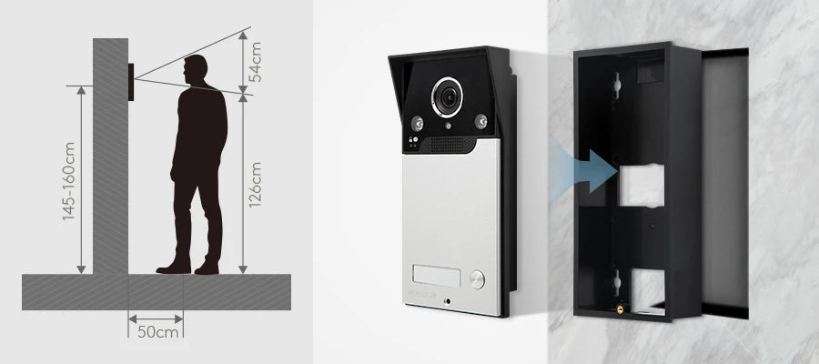 HOMSECUR Flush Mount Video Doorbell Camera XC112F – IP65 Weatherproof Outdoor, 1080P HD Night Vision, Motion Detection