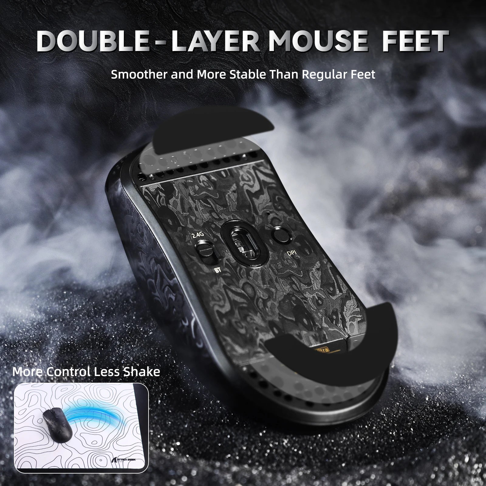 ATTACK SHARK R11 Ultra 8K Carbon Fiber Wireless Gaming Mouse,PAW3950MAX 42K DPI Sensor,49g Superlight Ergonomic Computer Mice