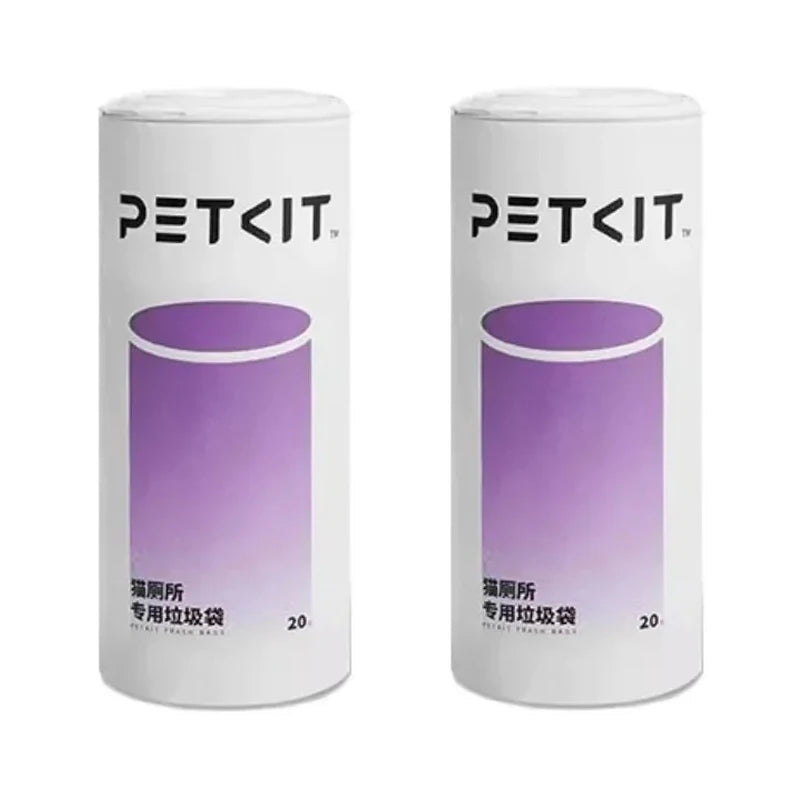 Two rolls of PETKIT smart cat litter box trash bags for easy, hygienic waste disposal and cleaning.