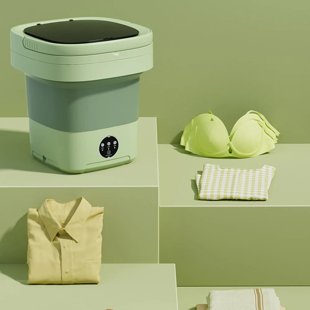 Tidesmit 11L 6L portable mini washing machine with drain basket for compact apartments, camping, and laundry travel.