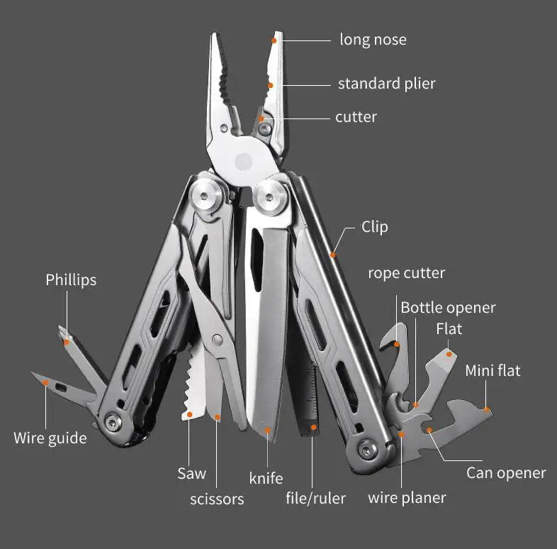 Daicamping  DL1 DL10 Clip Multifunctional DEC Clamp Folding Knife Tools Multitools Cable Camping Gear Multi Pliers Multi-tool