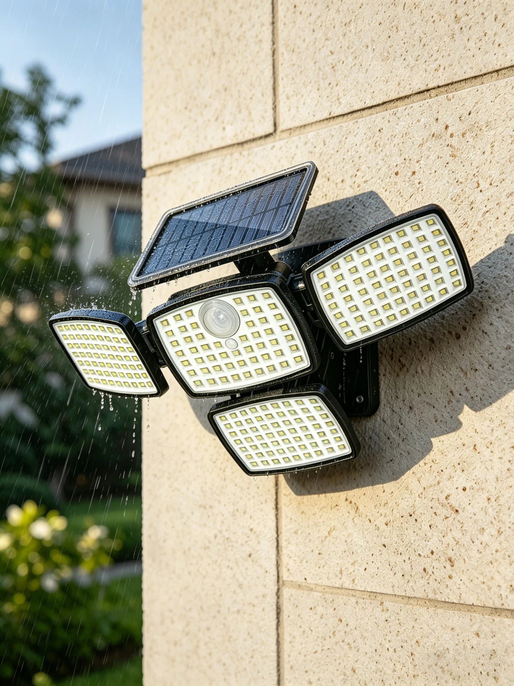 1/2-pack 218LEDs Solar Outdoor Lights with Motion Sensor, Solar Powered Security Lamp with Remote, 3 Lighting Modes, IP65 Waterproof for Backyard Yard Garden Driveway