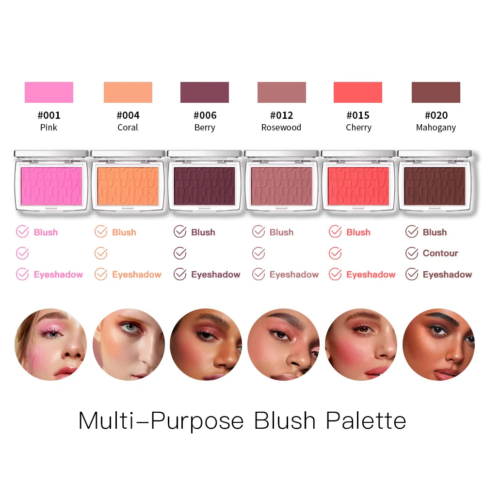 Tidesmit matte natural peach cheek tint blush palette showing pigmented makeup shade swatch for face contouring