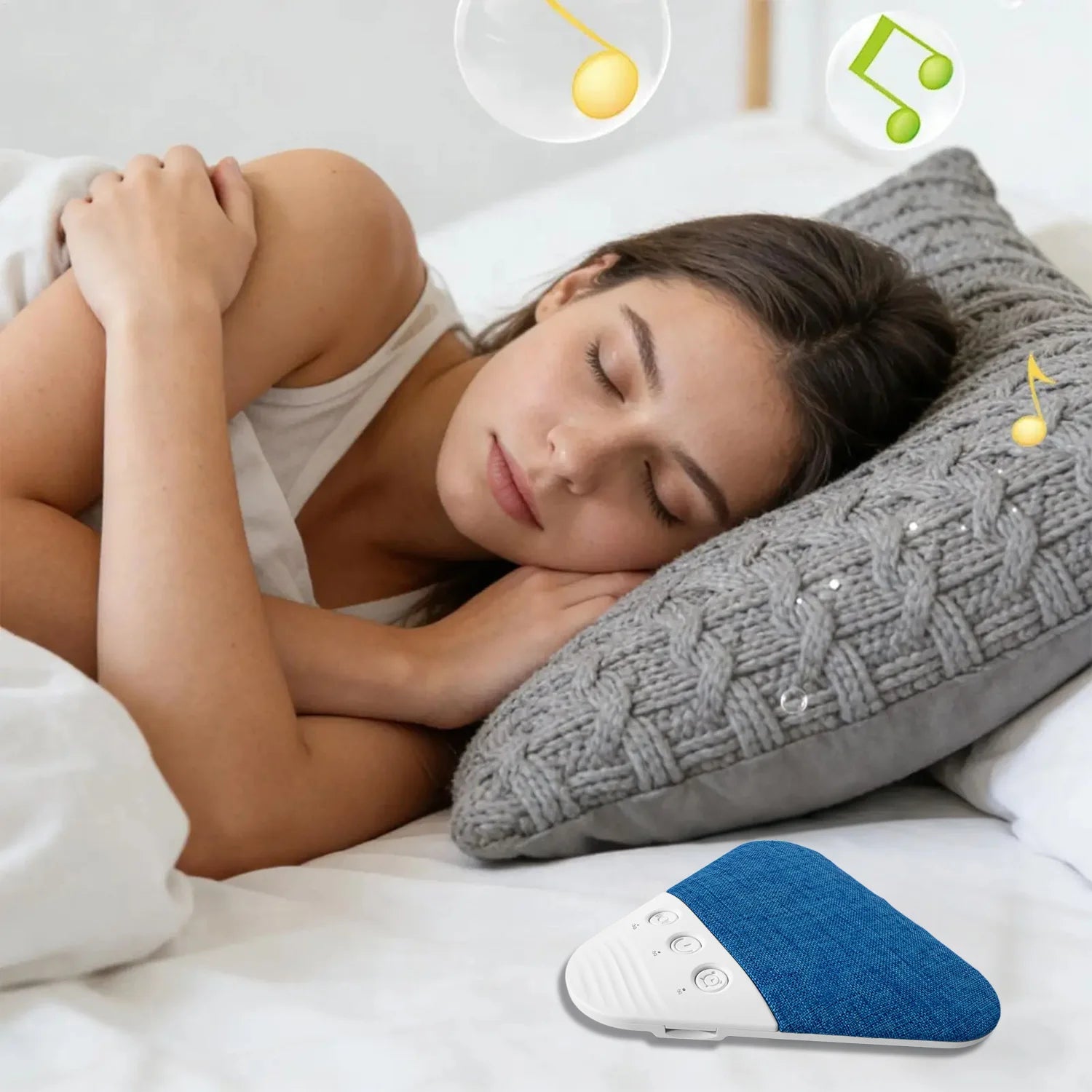 Bluetooth Pillow Speaker Wireless Sleep Music Player Under Pillow White Noise Machine Stereo Timer Auto-Off for Insomnia