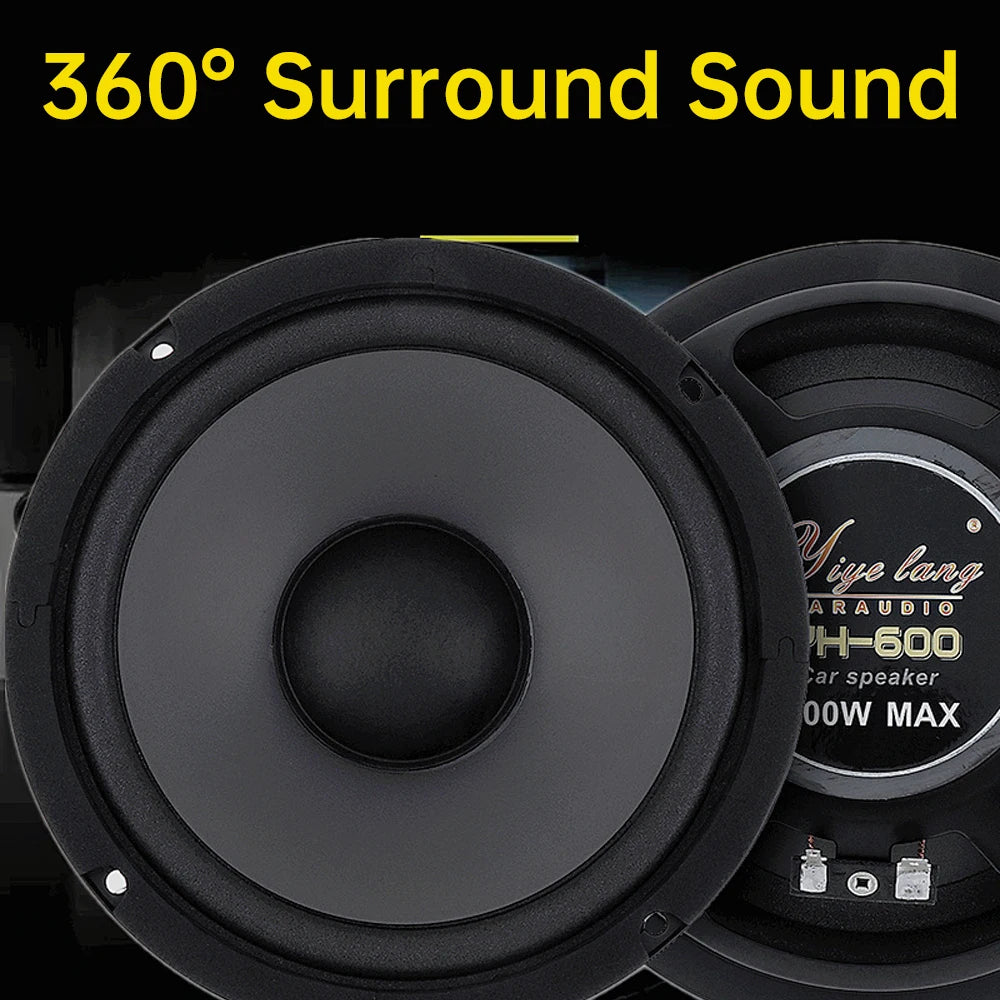 1pair 400/500/600W Car Speakers 2-Way Vehicle Door Subwoofer Car Audio Music Stereo Full Range Frequency Automotive Speaker