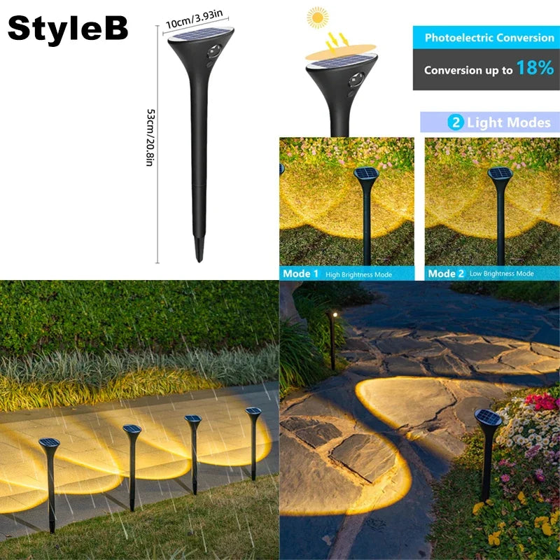 1-4pcs LED Solar Landscape Lights Outdoor IP65 Waterproof Solar Light Solar Garden Spotlight for Yard Lawn Walkway Courtyard