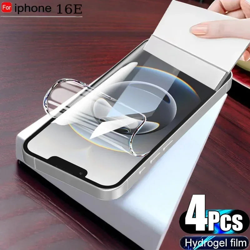 iPhone Hydrogel Screen Protector - 4 Pack Anti-Scratch HD Film Tidesmit