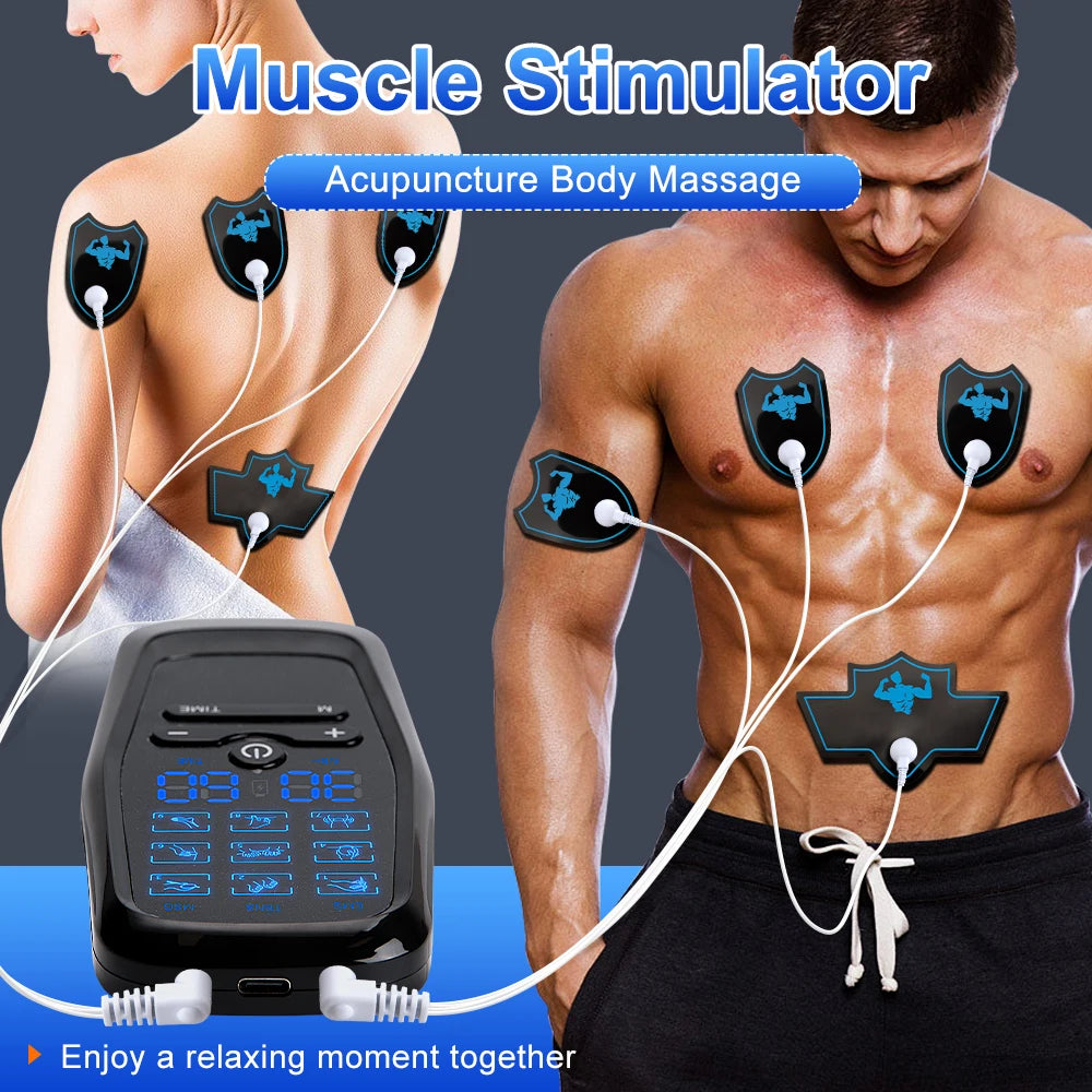 TENS Muscle Stimulator - Electric EMS Body Massager for Pain Relief Body Shaping Massage Equipment Tidesmit