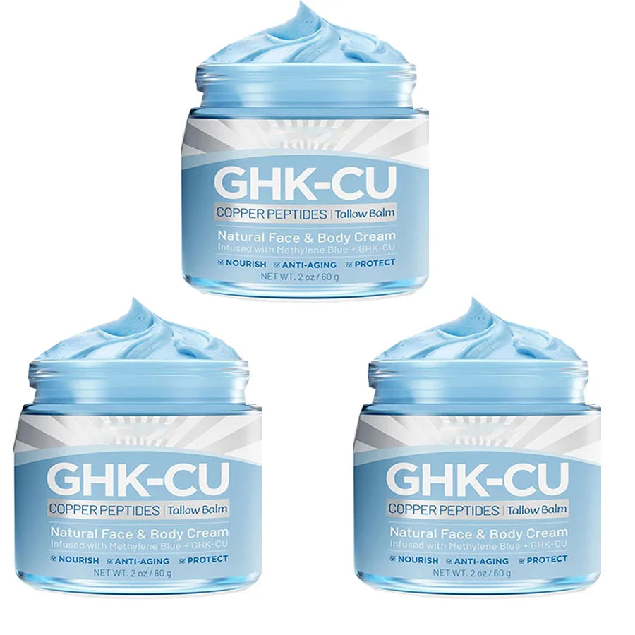 GHK-Cu Peptide Cream for Face: Blue Beef Tallow Moisturizer with Copper Peptides  Blue Gentle and Safe for All Skin Type