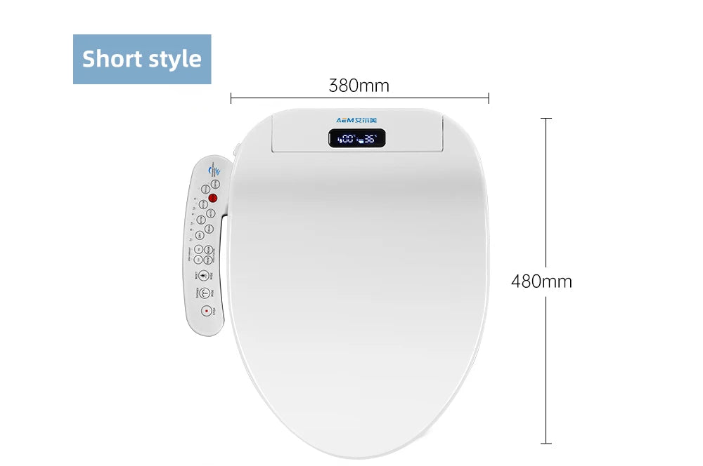 Smart Toilet Seat Cover - Water&Energy Saving, Instant Heating, Self-Cleaning, LED Night Light-Efficient Hygienic Bathroom Lid