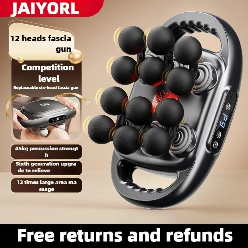 Deep Tissue Muscle Massager - 12-Head Percussion Back Therapy Tool Back Massage Instrument Tidesmit