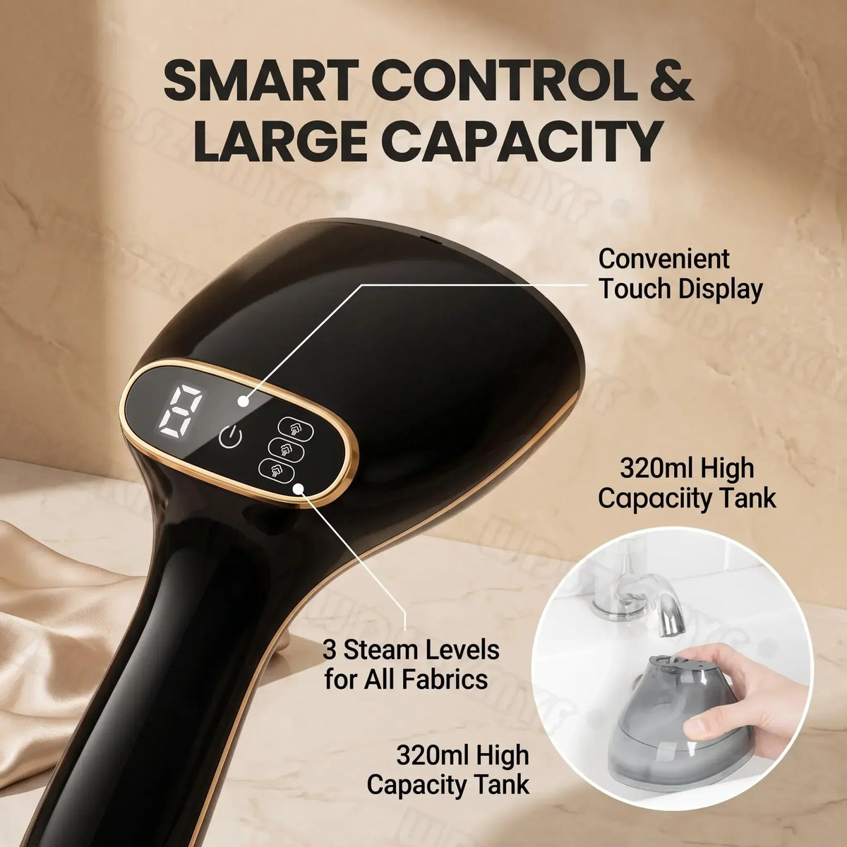 Tidesmit 1780W Handheld Fabric Steamer