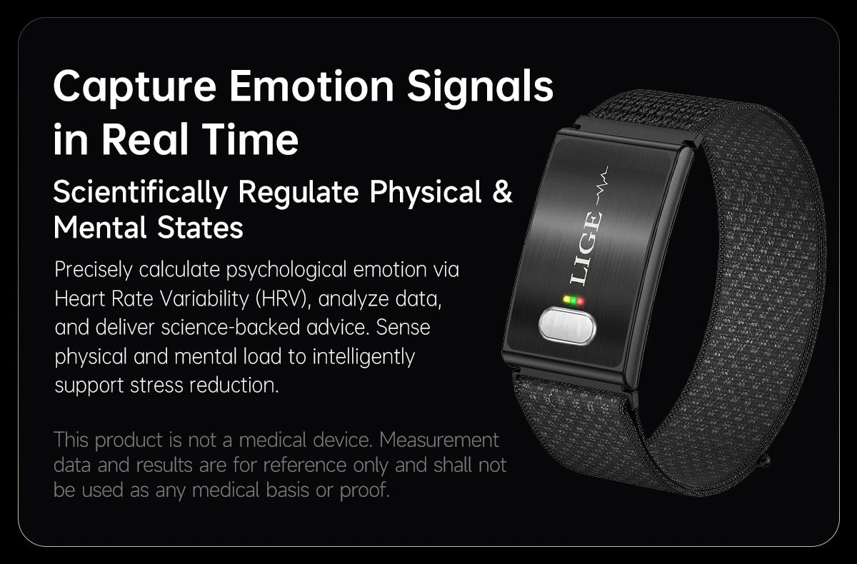 LIGE New ECG+PPG Smart Bracelet Heart Rate Health Monitoring Thermometer HPV Test Reports Waterproof Sports Tracker Smart Watch