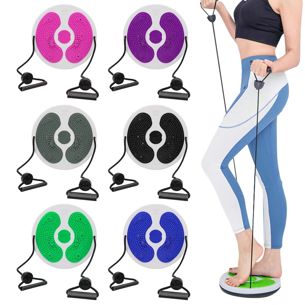 Waist Twisting Disc with Resistance Bands & Magnetic Foot Massage Body Shaping Massage Equipment Tidesmit