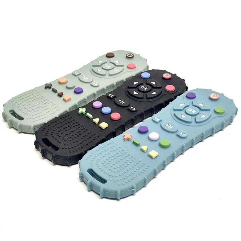 1/3PCS Silicone simulation remote control teething teething soothing anti-feeding toys food grade silicone buttons food grade