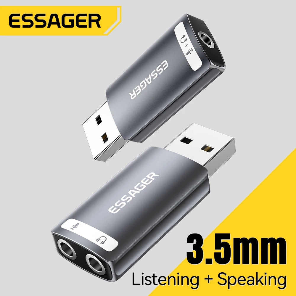 USB to 3.5mm Audio Adapter for Laptop - Dual or Single Jack Tidesmit
