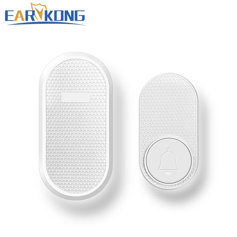 Wireless Doorbell Smart Home 200m Long Distance Remote Control Multi-tone Welcome Door Bell Volume Adjustment EU US Plug White