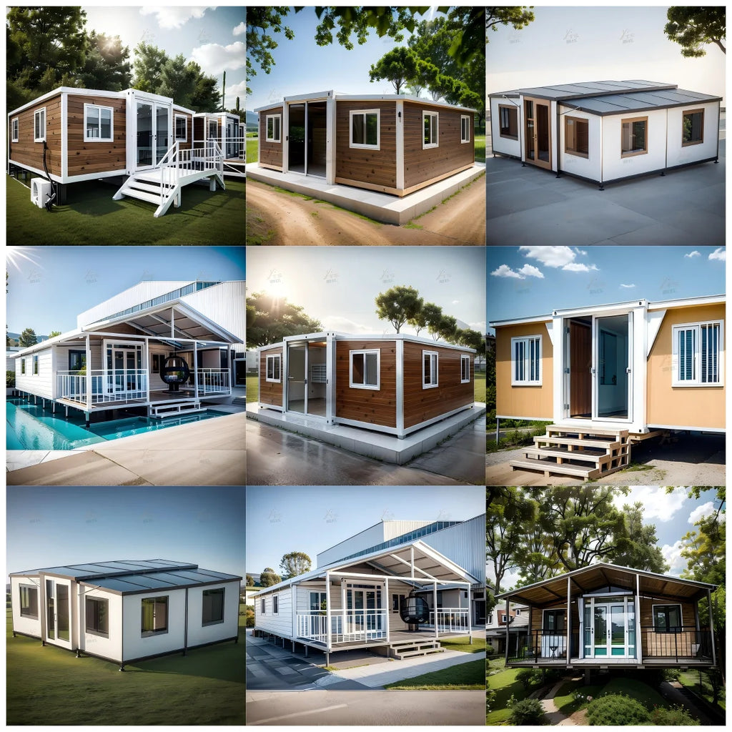 Modern 20ft Mobile Modular Prefab Container Homes Travel Trailer for Office Villa Use Tiny Houses with Sandwich Panel Wheels