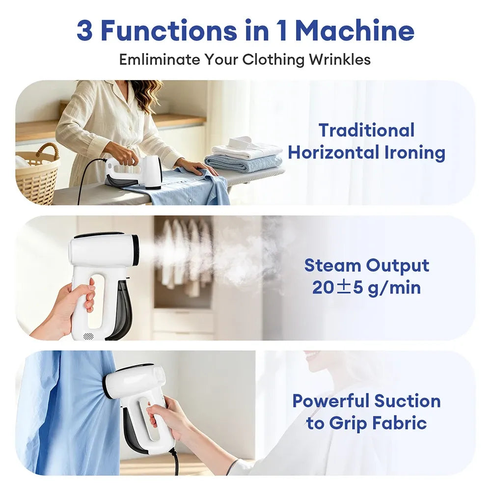 Tidesmit 3-in-1 Handheld Garment Steamer 1300W