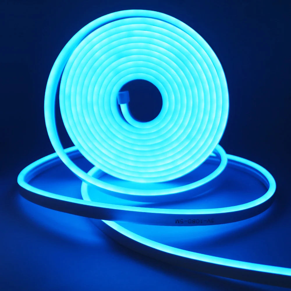 5V USB RGB LED Neon Strip Light 24key Remote Control Adhesive Tape 3535 108LED/m 6x12mm Waterproof Flexible Lamp Home Decoration