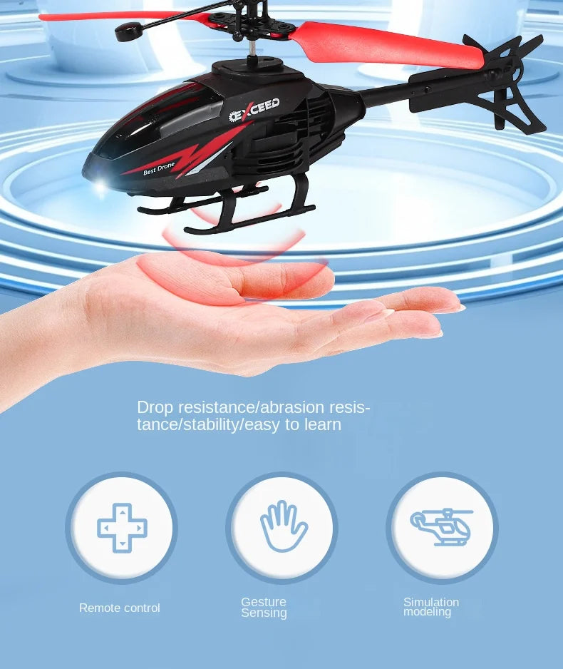 RC Helicopter Drone with Gesture Control - Durable Smart Toy for Beginners Tidesmit