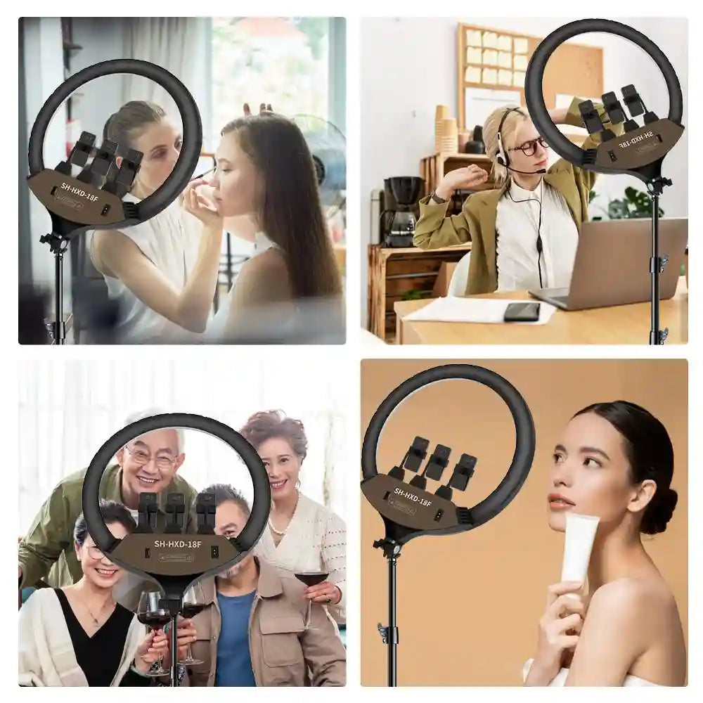 18 Inch LED Ring Light with Adjustable Tripod Stand for Content Creation Tidesmit