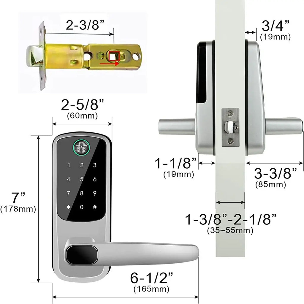 Wifi Smart Door Lock With APP/ Biometric Fingerprint / Password /Smart Card /Key Unlock/ USB Emergency Charger Electronic Lock