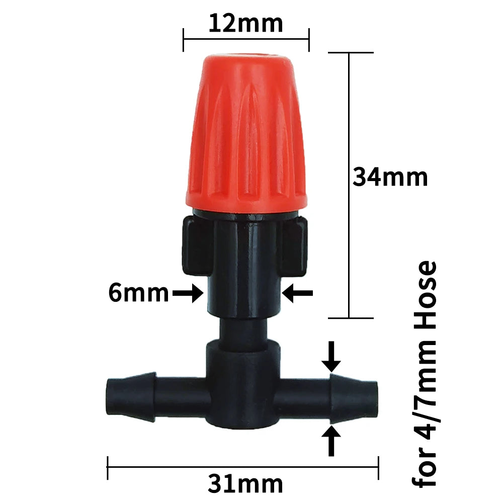 20PCS 1/4 Inches Nozzle Dripper Watering Sprayer Misting Atomizing Sprinkler Garden Drip Irrigation System w/ Hose Tee Connector