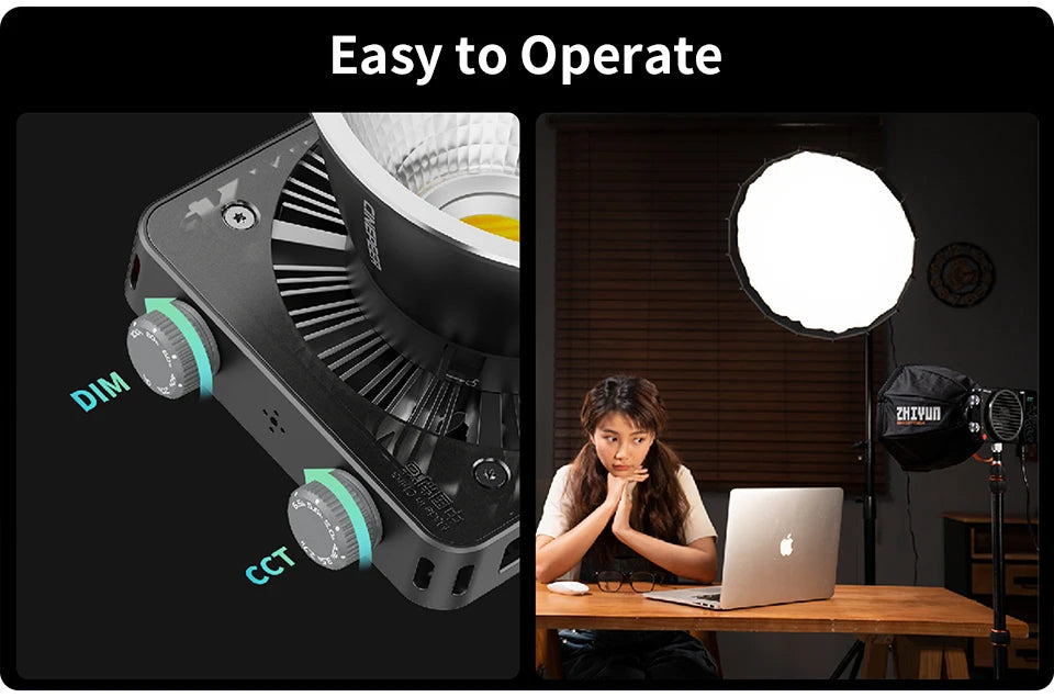 ZHIYUN CINEPEER CX100 100W Pocket COB LED Light for Content Creation Tidesmit