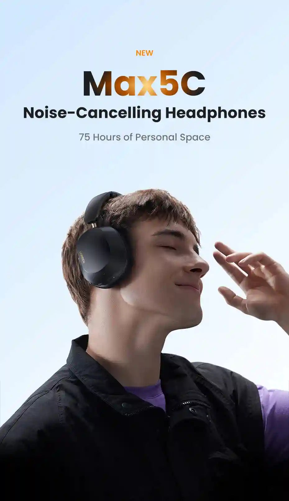 Wireless Headphones with Active Noise Cancellation & 75H Playtime Tidesmit
