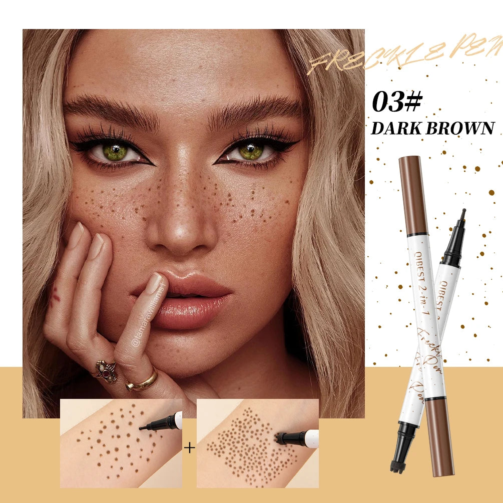 Tidesmit QIBEST double-end freckle stamp pen for natural brown faux freckles with waterproof long-wear formula