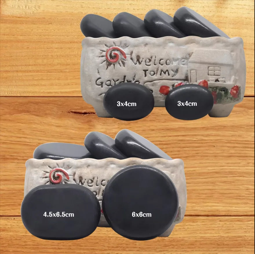 Stone Massage Set for Back Pain Relief - 20pcs Basalt by Tidesmit Back Massage Instrument Tidesmit