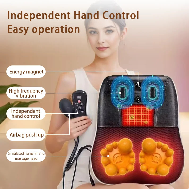 Electric Cervical Neck Massager with Heat Therapy and Airbag Traction Back Massage Instrument Tidesmit