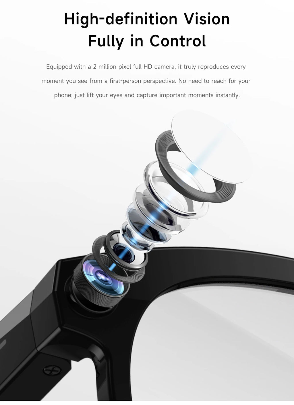 AI Smart Glasses with Camera & Bluetooth Audio | Tidesmit Tech Tidesmit
