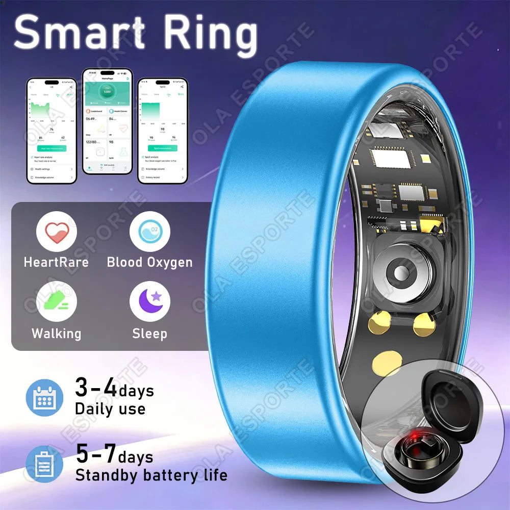 New Various Colors Available Smart Ring Bluetooth Heart Rate Sleep Monitoring Men Women Smartring Waterproof Health Sport Rings