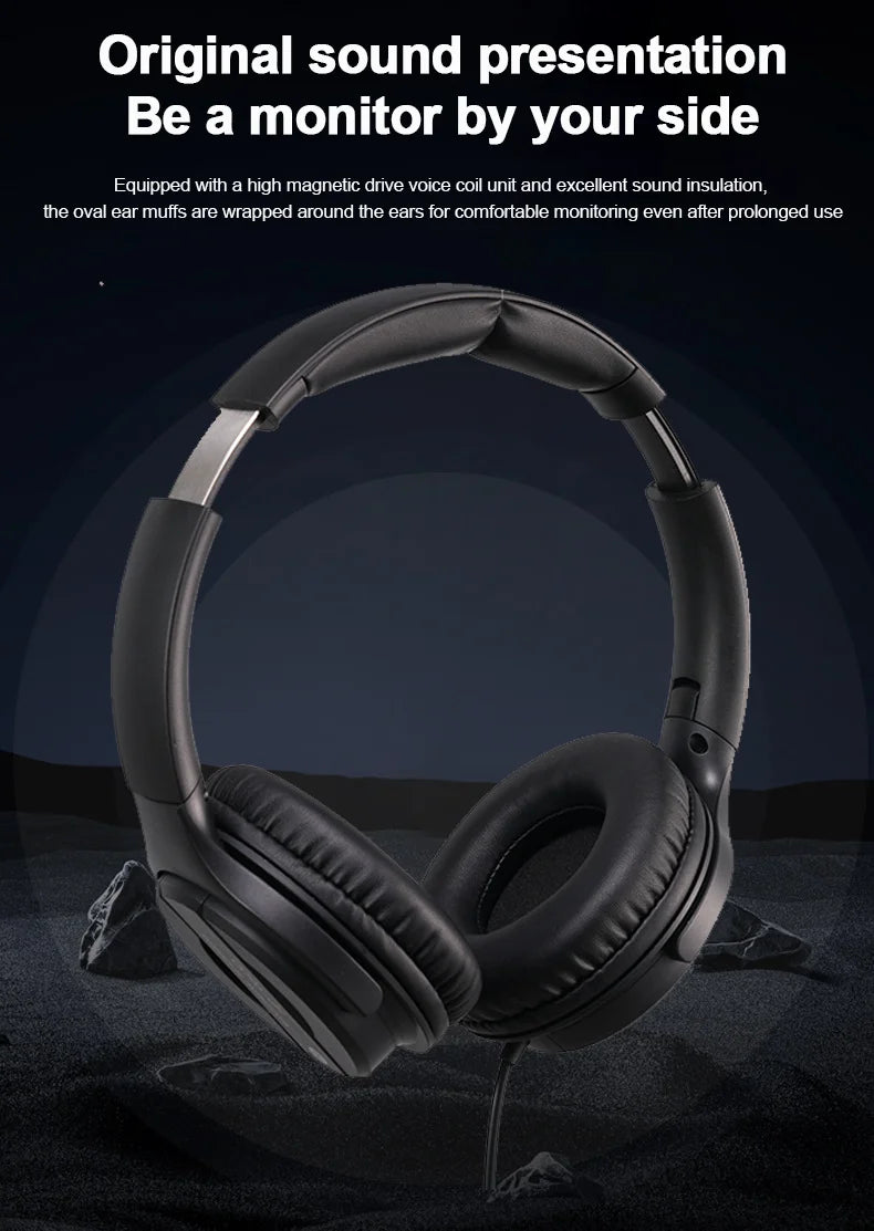 Studio Monitor Headphones with Active Noise Cancellation - Wired Over-Ear Tidesmit
