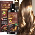 YUITIKUE 3-in-1 Hair Dye Shampoo - Light Brown, Gentle Plant Formula, Easy To Use At Home, Moisturizes Hair, 100ml