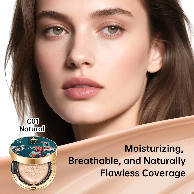 Catkin Phoenix Satin Cushion Foundation - Full Coverage Light Beige Massage Cushion Tidesmit