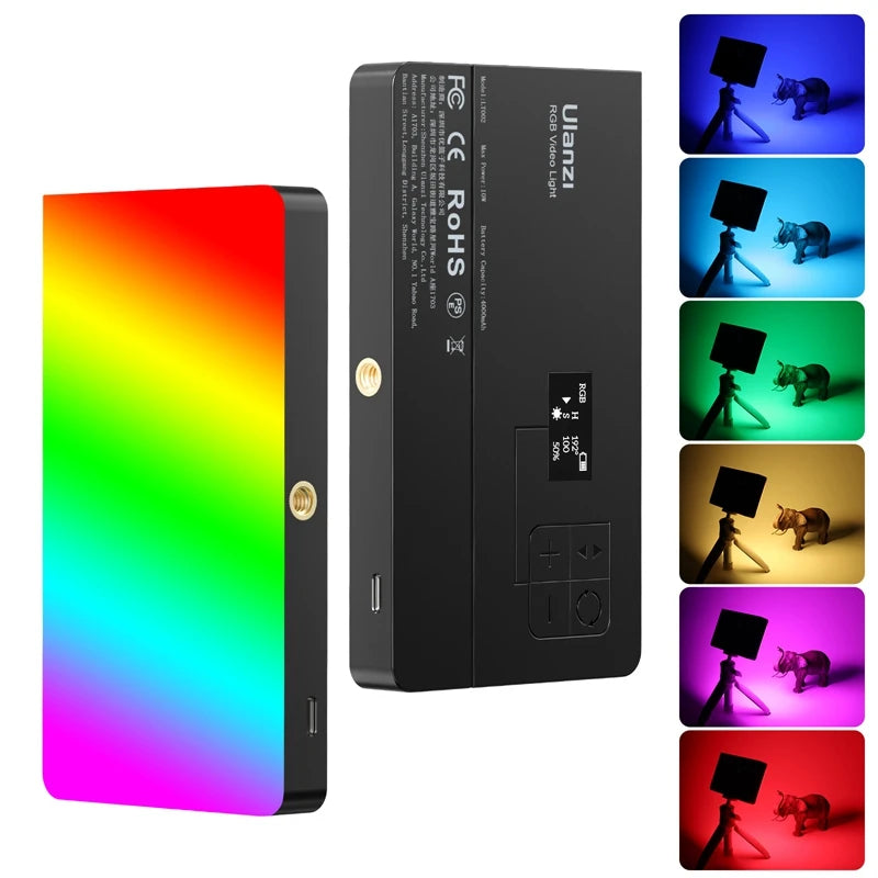 RGB LED Video Light | Portable 4000mAh CRI 95+ Pocket Panel (Ulanzi LT002) Tidesmit